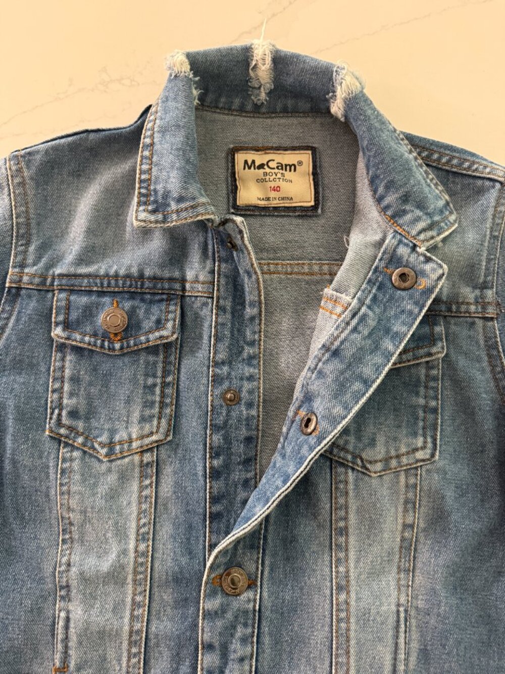 Kids Ripped Jeans Jacket - Size 140 - Age 9-10 years old